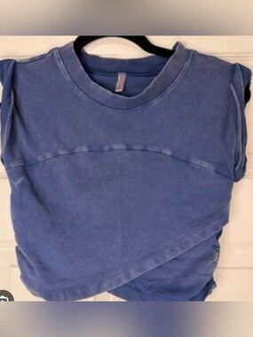 Free People Washed Indigo Crewneck Sweatshirt